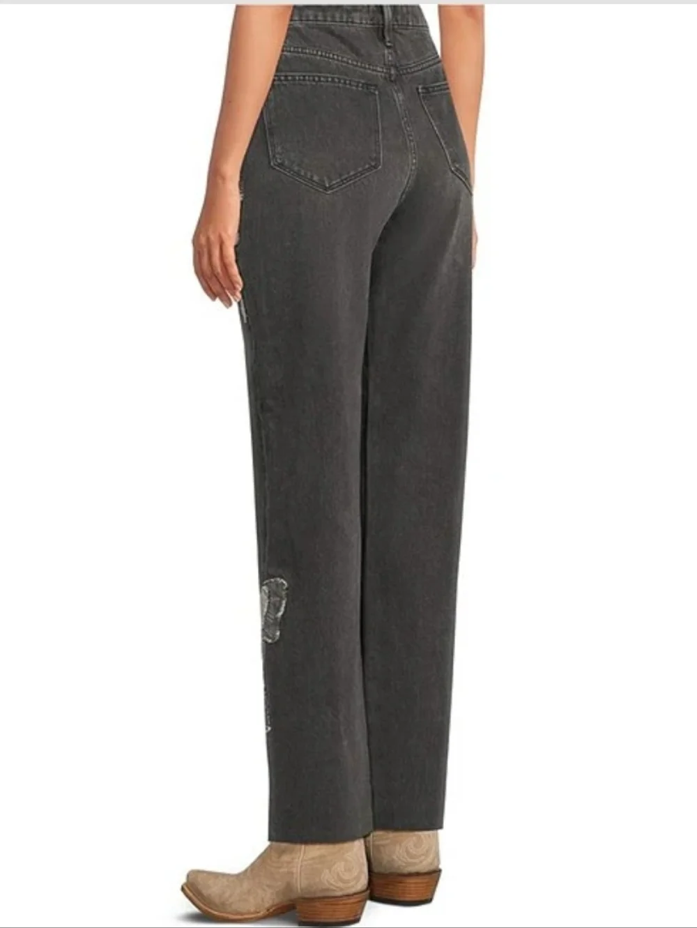 NWT Driftwood Royce Denim Patchwork Bow Straight Leg Jean - Picture 3 of 13